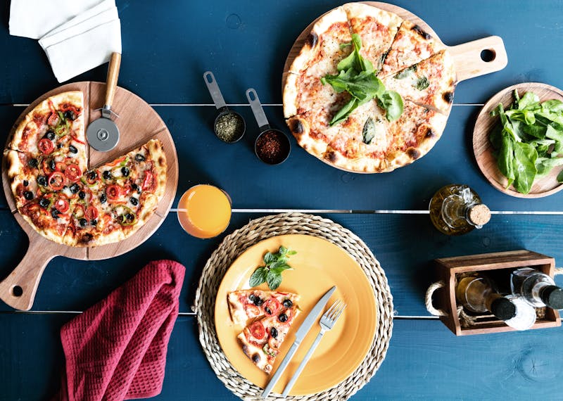 Pequod's Pizza catering setup at an event